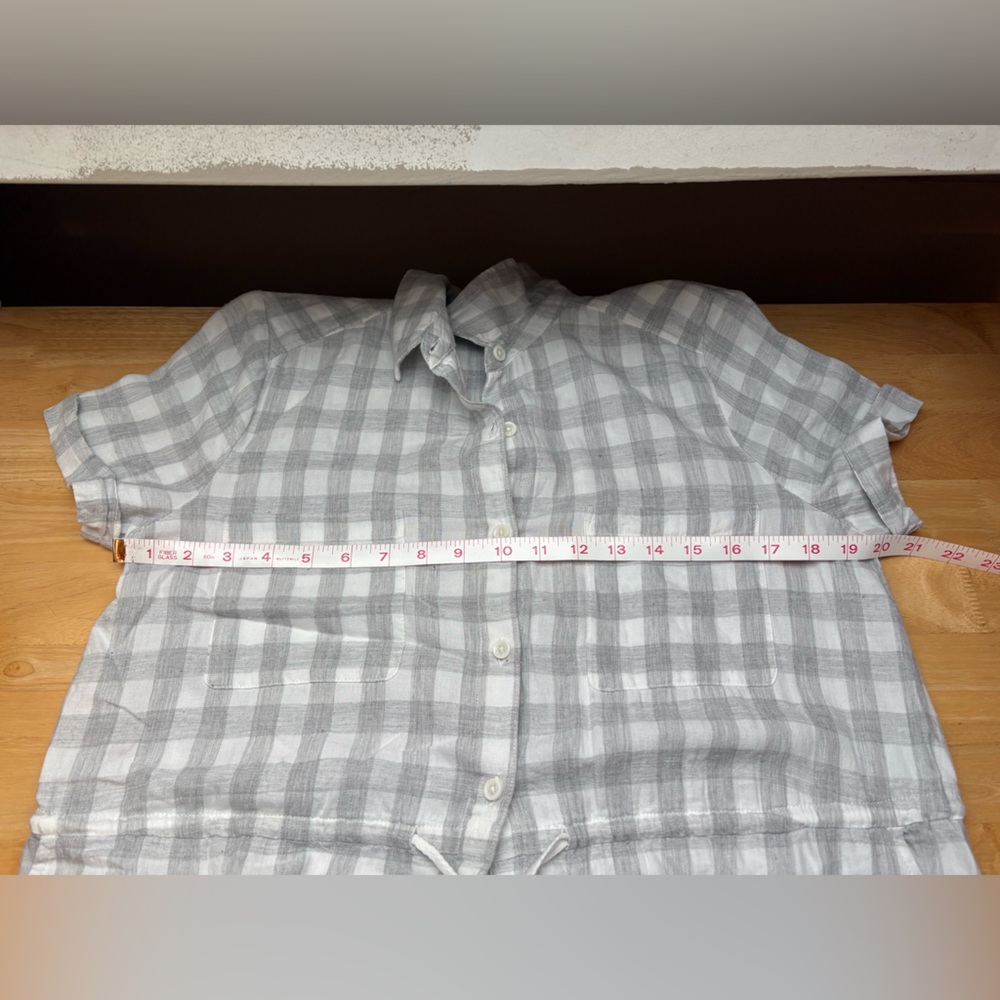 Beach Lunch Lounge Gray and White Gingham Plaid Dress | Women’s Sz M - Picture 11 of 14